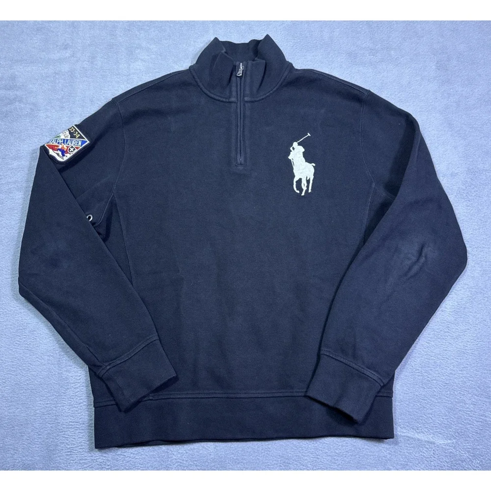 Polo Ralph Lauren 1/4 Zip Pullover Mens M Big Pony Ralph Lauren Heritage Skiing